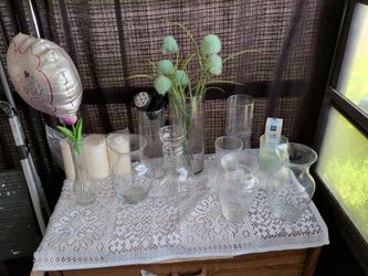 Clear Glass Vases Mixed Set