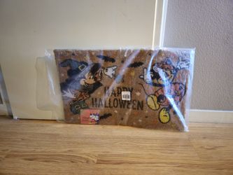 New Official Disney Mickey & Minnie Happy Halloween Coir Doormat