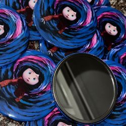 custom Coraline pocket mirrors Party Favors