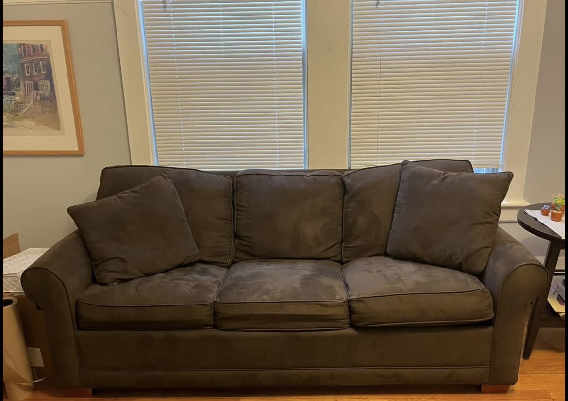 Brown Suede Sofa bed
