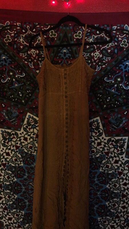 Hippy maxi button up dress
