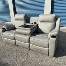 Couch And Loveseat Set With LEDs Heat Massage And More Living Room Theater Sofas