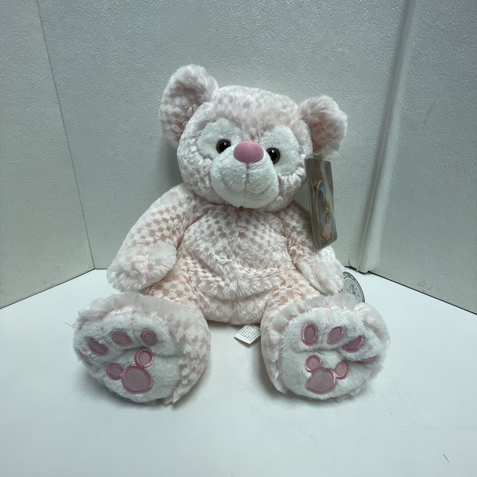 Disney World Bear Princess Pink Duffy 12" Plush Hidden Mickey Waffle Weave Rare