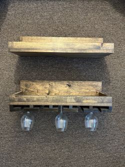 Wood Wine & Bar Rack | Wall Mounted | 24 Inches
