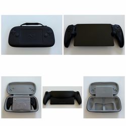 PlayStation Portal Remote Player - Midnight Black in great condition with protective carrying case, tempered glass screen protector & charging cable.