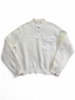 Zara Women's cream Collared Button Neck Knit Sweater size small