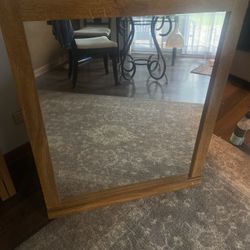 Large Wood-Framed Mirror – FREE