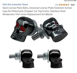 Skull License Plate Bolts