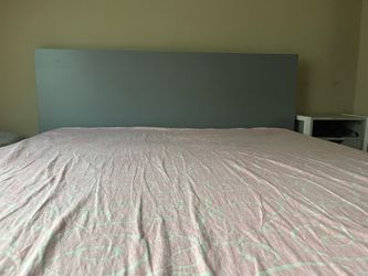 Gray IKEA MALM bed frame Queen