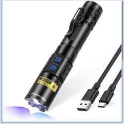 DARKBEAM UV Flashlight 365nm & 395nm Dual Black Light, Blacklight USB Rechargeable LED Ultraviolet Flashlights, Powerful Focusable Woods Lamp Pet Urin