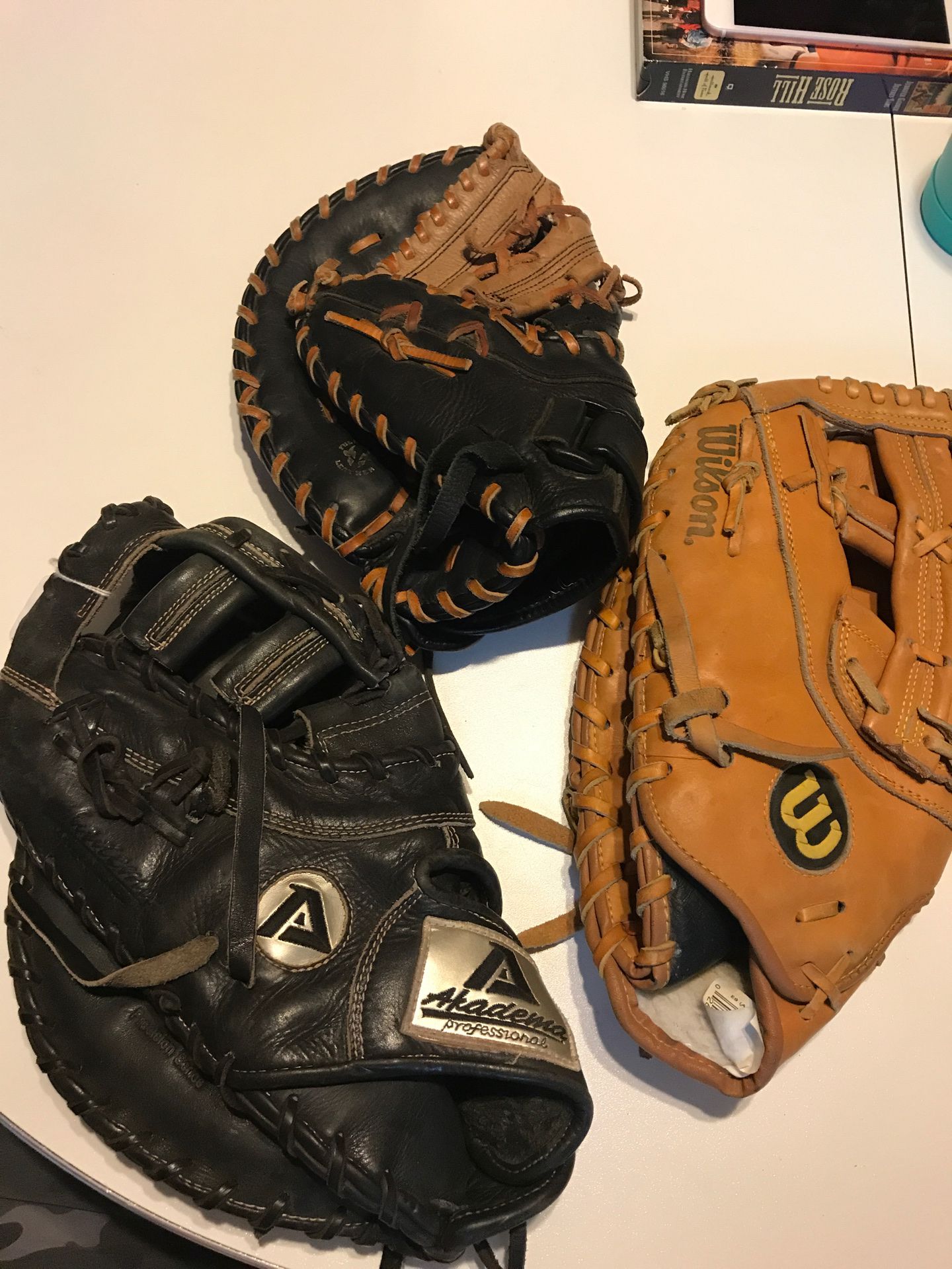 Left handed Thrower’s 1st baseman’s gloves