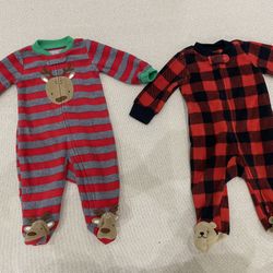 Size 3 Months Baby Clothes | 2-Pack Carter’s Fleece Footed Sleep & Play Onesie