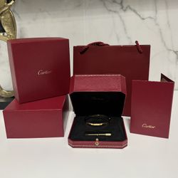 Gold Cartier Love Bracelet Small/Thin Size 17
