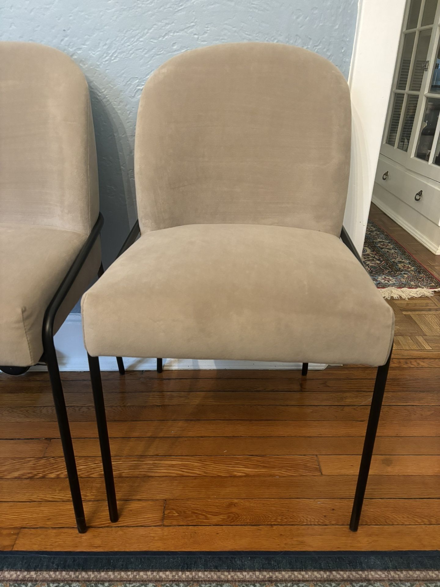 Modern Metal Dining Chair Fawn Velvet - HomePop