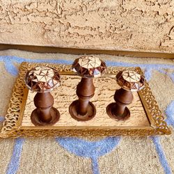 Vintage  Brass  Mirror 