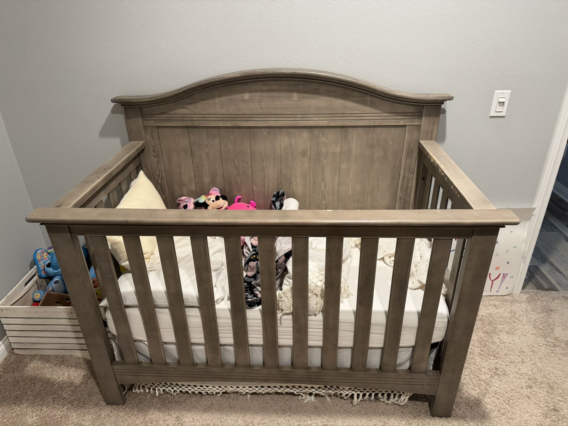 Baby Crib And Dresser With Changing Table Attached
