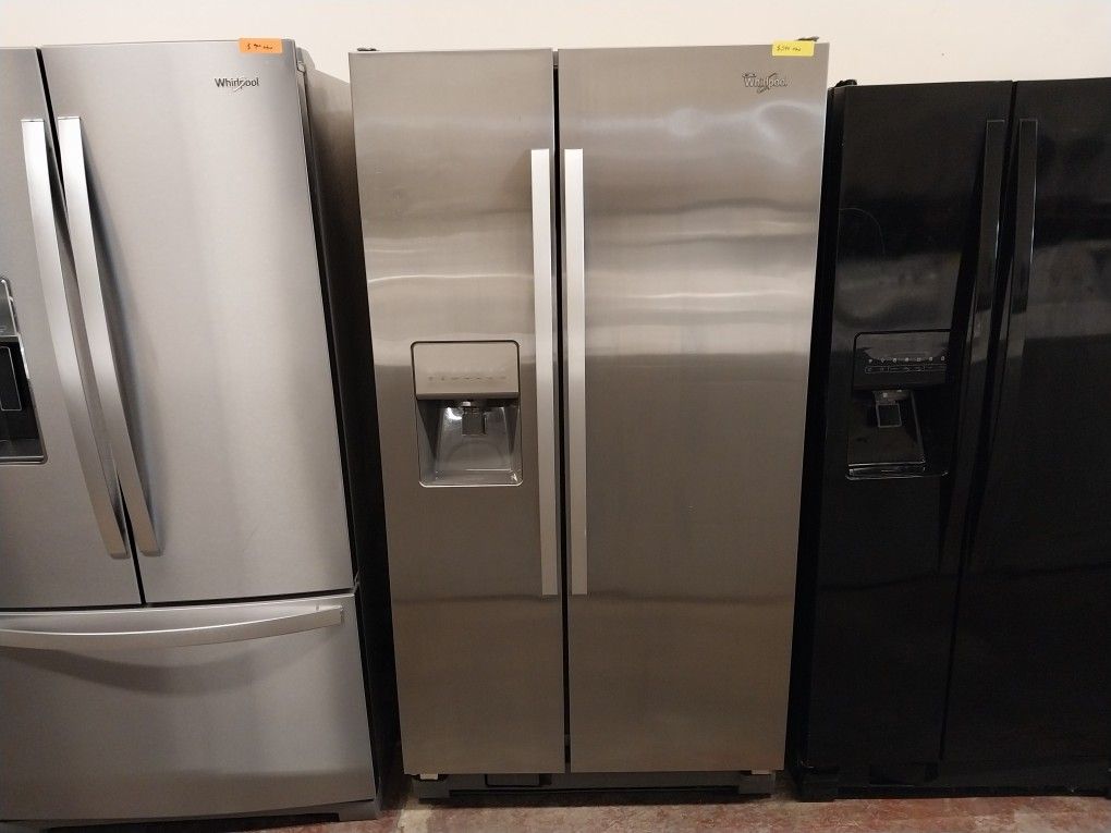 Whirlpool 36 Inch Wide Stainless Steel Side By Side Refrigerator Delivery Warranty Installation Available
