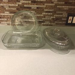 3 PIECE OVEN SAFE GLASSWARE SET