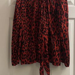 Red & Black Dressy Top Size M