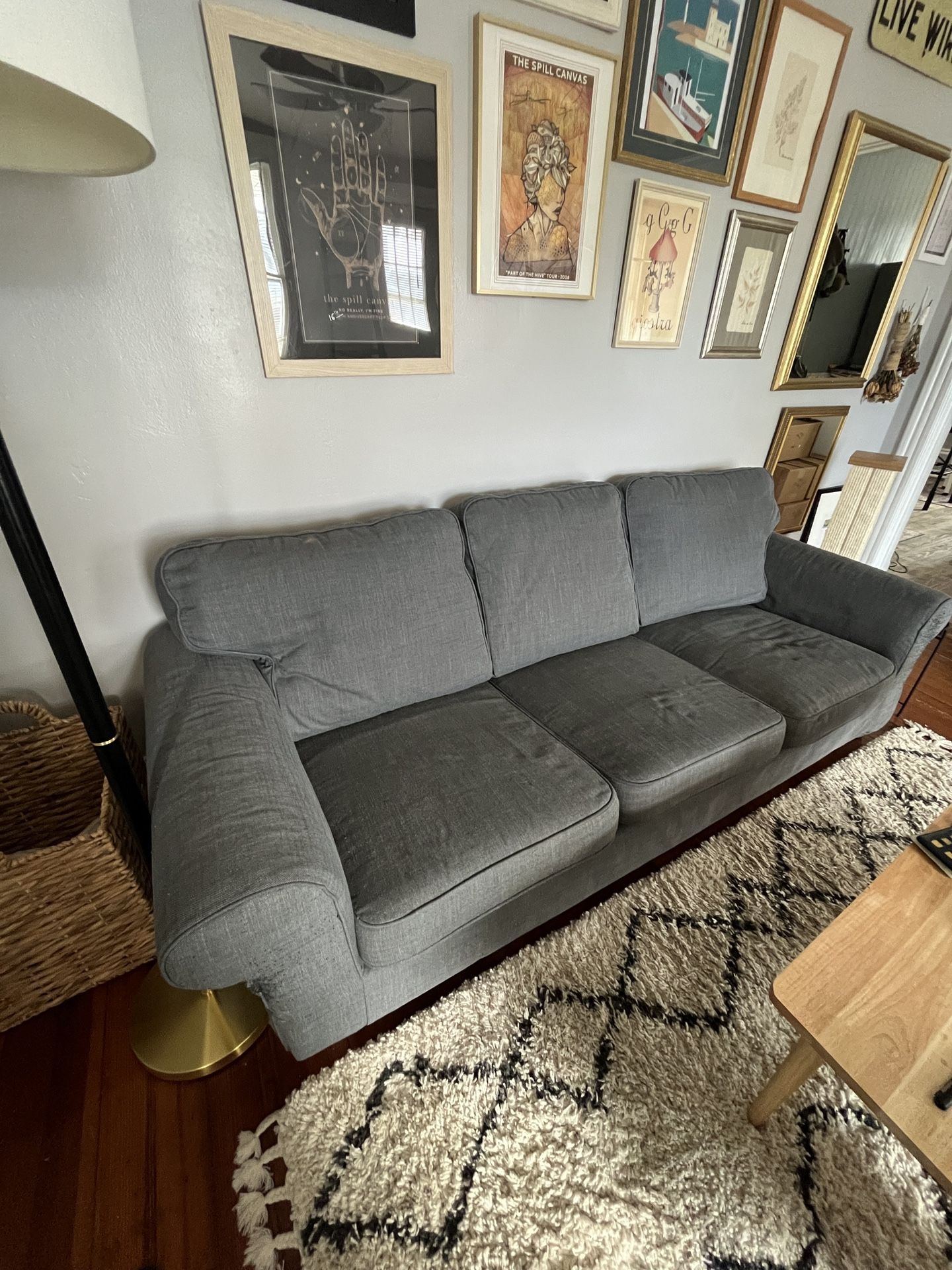 Grey couch With Ottoman 