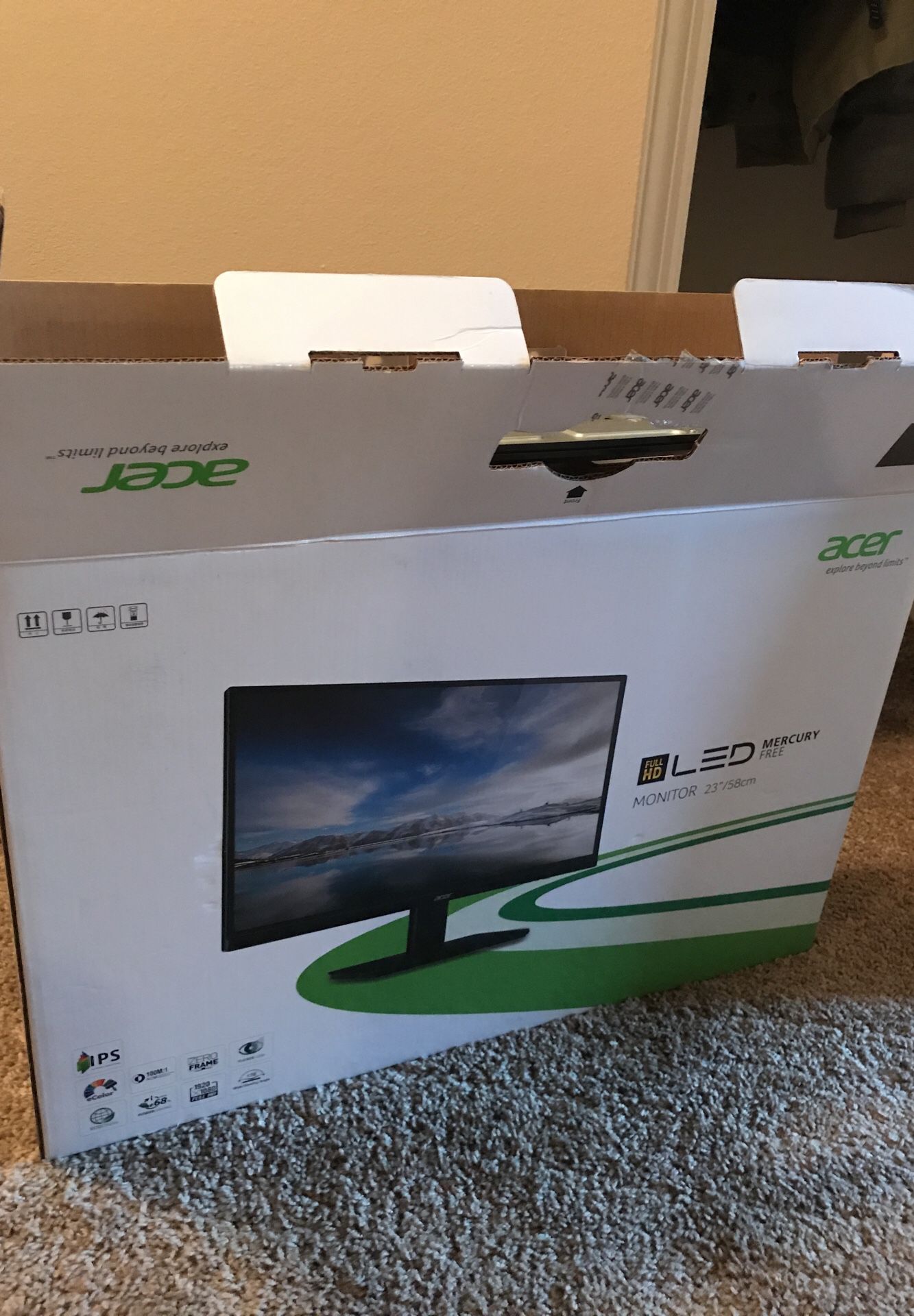 Acer Monitor 23” brand new with box and warranty computer