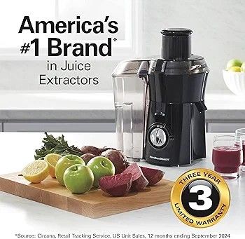 Hamilton Beach Juicer Machine, Big Mouth Large 3” Feed Chute for Whole Fruits an