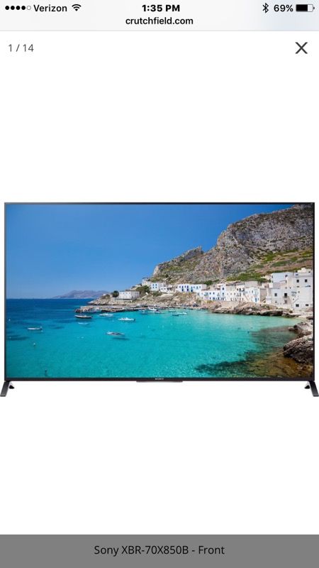 Sony XBR70X850B 70-Inch 4K Ultra HD 120Hz 3D Smart LED TV