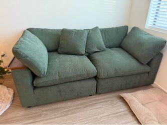 Green modular “cloud” couch
