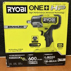 Ryobi ONE+ HP 18V Brushless 4-Mode 1/2" Impact Wrench P262 (tool only)