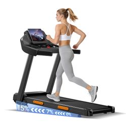 Foldable Under Desk Treadmill with Wider Three Screen & Holder, 15% Incline & MAX 7.2MPH