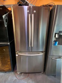 SAMSUNG FLAT REFRIGERATOR, 3 DOORS, 33W, STAINLESS STEEL. FREE DELIVERY AND INSTALLATION