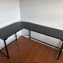 L Shaped Desk With Dual Monitor Mount