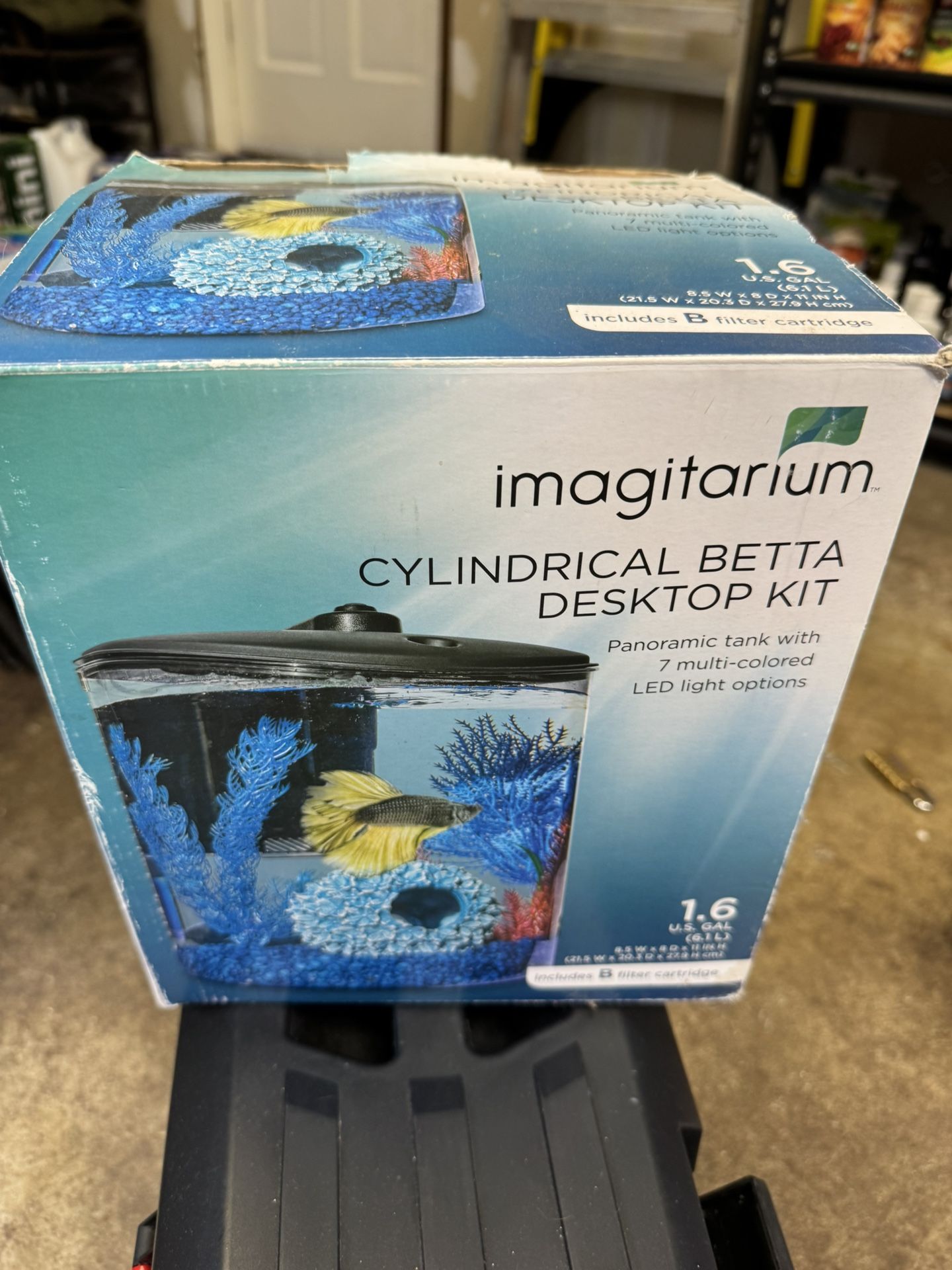 imagitarium Cylindrical BETTA Desktop Fish Tank 1.6 Gal