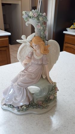 Beautiful Porcelain Angel. About 14 Inches Tall.