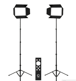 Panel Lights - Lume Cube Studio Panel 2-Light LED Kit – Stands, Remote & Carry Case