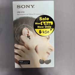 Sony CRE-E10 Self-Fitting OTC Hearing Aids for Mild to Moderate Hearing Loss, Prescription-Grade Sound Quality, Comfortable Earbud Design, Bluetooth E