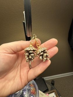 Handmade Gold Pinecone Earrings