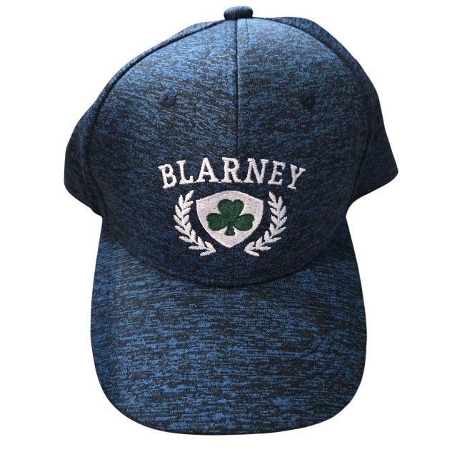Authentic Irish Blarney Navy weathered hat with Shamrock, adjustable. NWT.