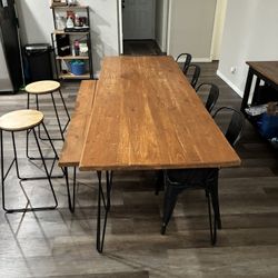 Dining Table, Buffet Table And Stools