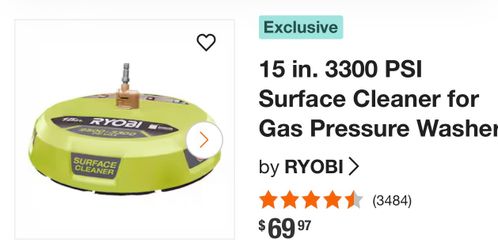 RYBOI 15” 2,500-3,300 psi surface cleaner attachment