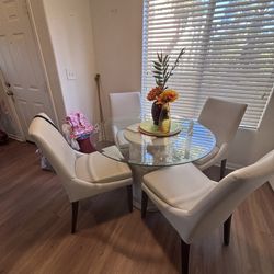 Glass Table And 4 Chairs