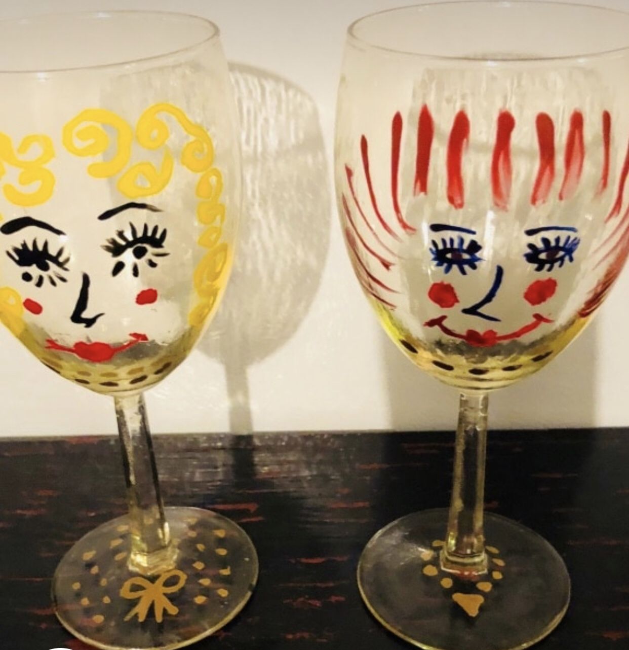 Hand painted Mr. and Mrs. glassware