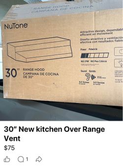 New 30” White kitchen Vent