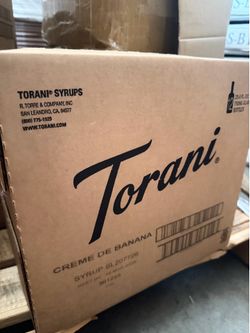 12 bottles of Torani coffee syrup banana