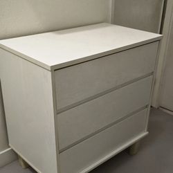 Small Dresser White 3 Drawer  Bedroom Furniture 