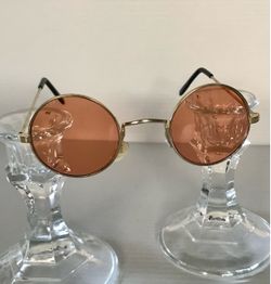 Wire Frame Rose Colored Lense Eyeglasses Tap See More for all info