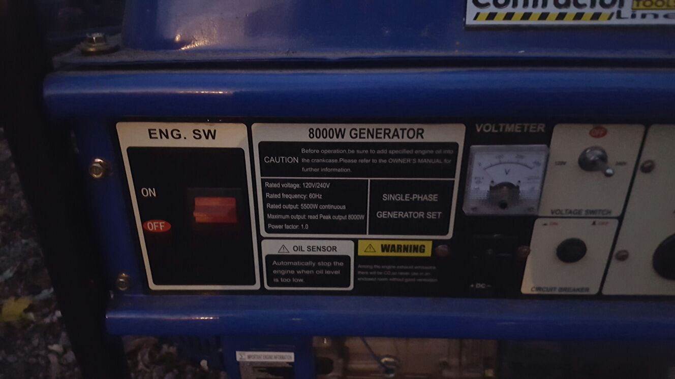 Contractor line 8000w generator