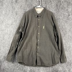 Columbia Long Sleeve Button-Up Shirt XXL Plaid Green 100% Cotton Outdoor Casual