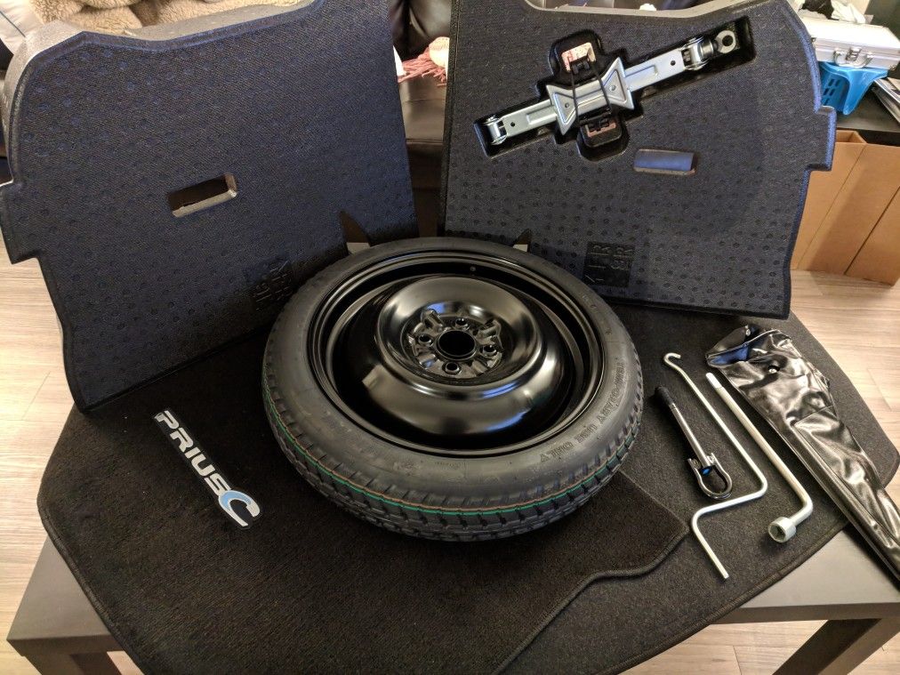 2015 Prius C spare tire kit and cargo mats