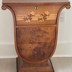 Italian cherry wood furniture with intricate marquetry